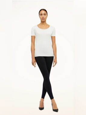 Wolford LIGHT PINK Pure Top Scoop-Neck Short Sleeve Tee Size S $235